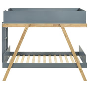 Frankie Wood Twin Over Twin Bunk Bed Blue and Natural - 460572T