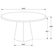 Franklin 5-piece 50-inch Round Dining Table Set Grey and Dark Oak - 193820-S5