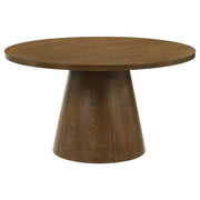 Franklin 54-inch Round Wood Pedestal Base Dining Table Dark Brown - 193830