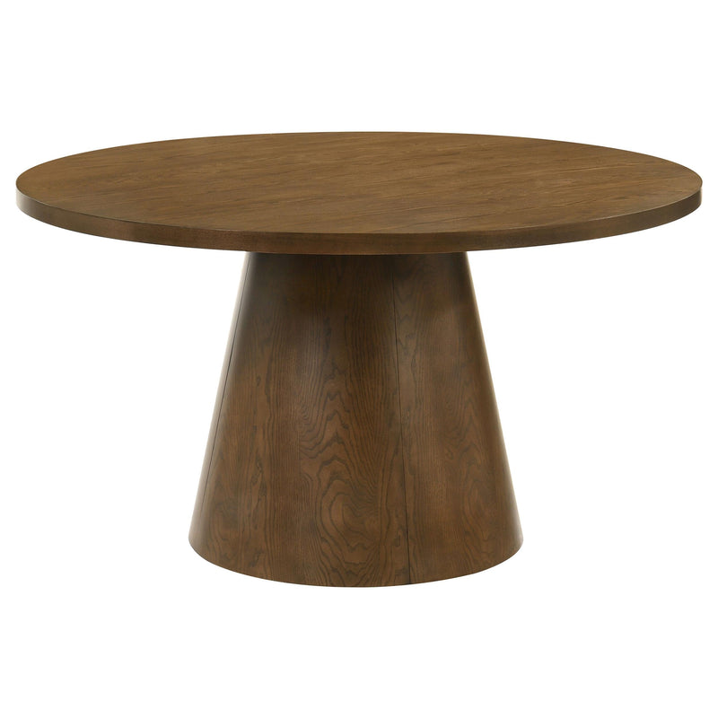 Franklin 54-inch Round Wood Pedestal Base Dining Table Dark Brown - 193830