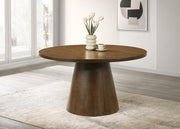 Franklin 54-inch Round Wood Pedestal Base Dining Table Dark Brown - 193830