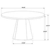 Franklin 54-inch Round Wood Pedestal Base Dining Table Dark Brown - 193830