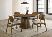 Franklin 54-inch Round Wood Pedestal Base Dining Table Dark Brown - 193830