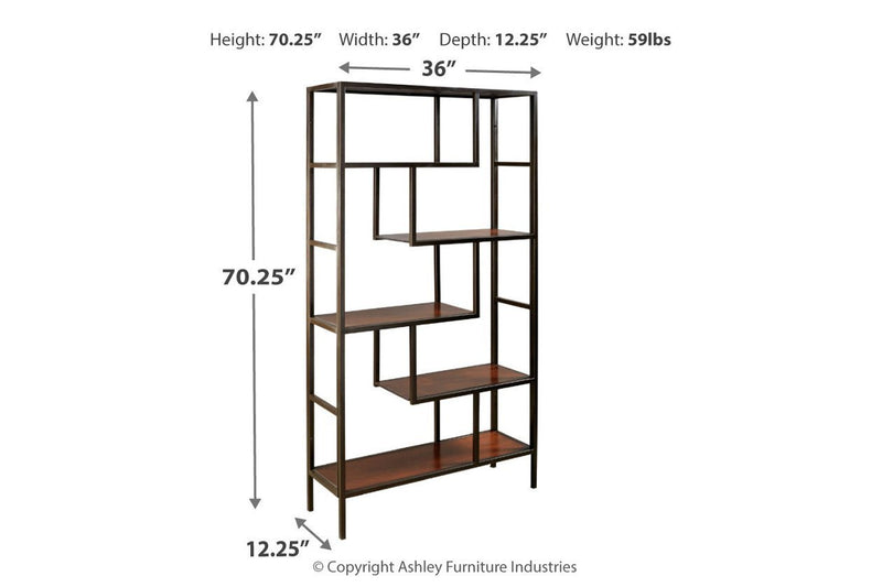 Frankwell Brown/Black Bookcase - Lara FurnitureBookcases