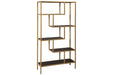Frankwell Gold Finish Bookcase - Gate FurnitureBookcases