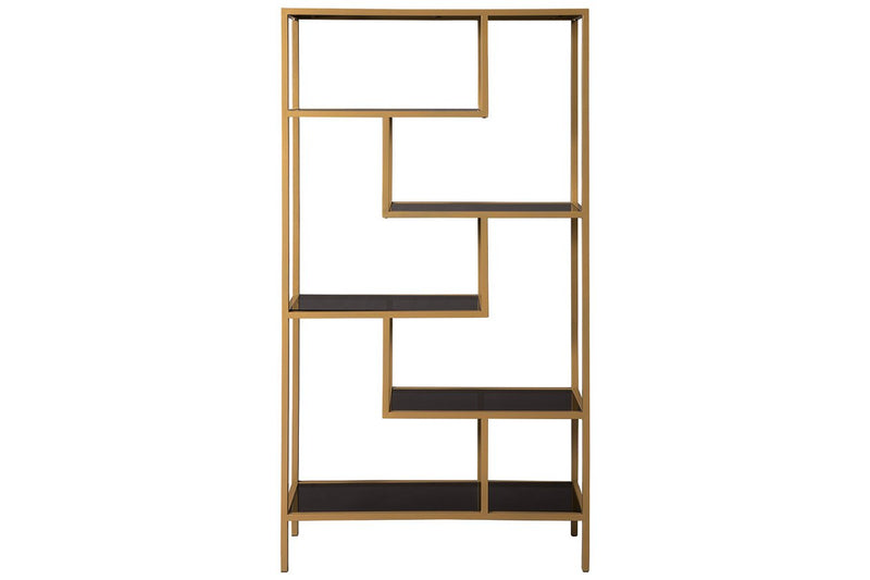 Frankwell Gold Finish Bookcase - Lara FurnitureBookcases
