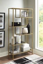 Frankwell Gold Finish Bookcase - Lara FurnitureBookcases