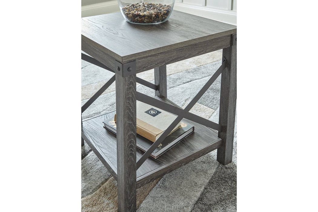 Freedan Grayish Brown End Table - Gate FurnitureEnd Table