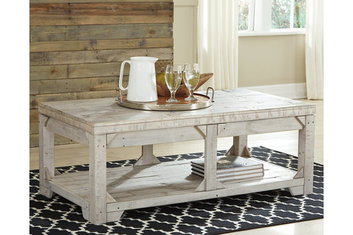 Fregine Whitewash Coffee Table with Lift Top - Gate FurnitureCoffee Table