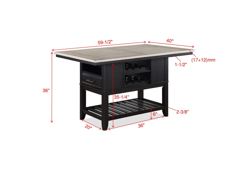 Frey Black/Gray Counter Height Dining Set - Lara FurnitureCounter Height Set