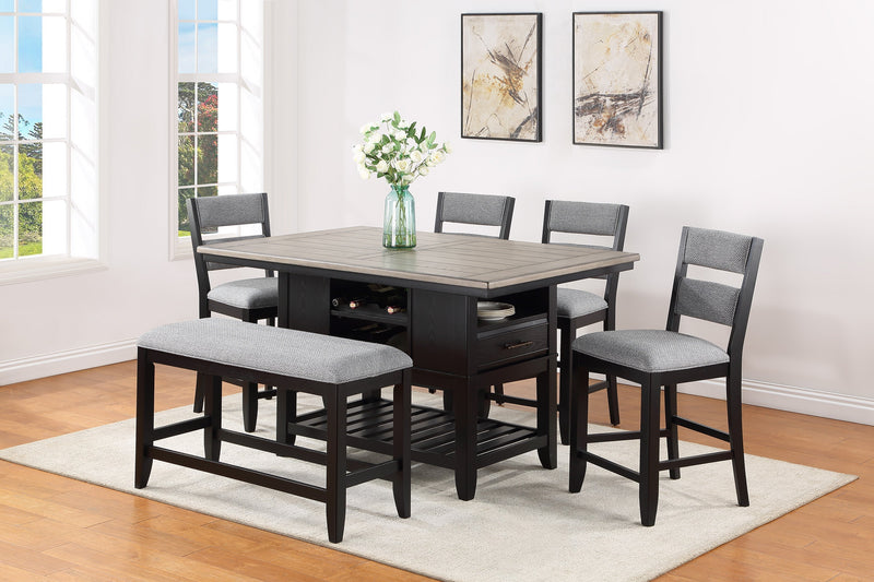 Frey Black/Gray Counter Height Dining Set - Lara FurnitureCounter Height Set