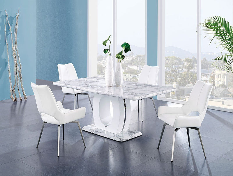 Fritch White Dining Room Set - Lara FurnitureDining Room Set