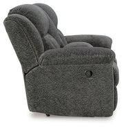 Frohn Graphite Reclining Loveseat with Console and 2 Recliners - 37406U5