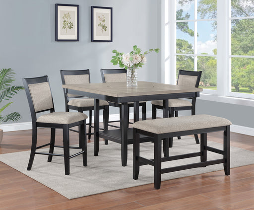 Fulton Charcoal/Light Gray Extendable Counter Height Dining Set - Lara FurnitureCounter Height Set