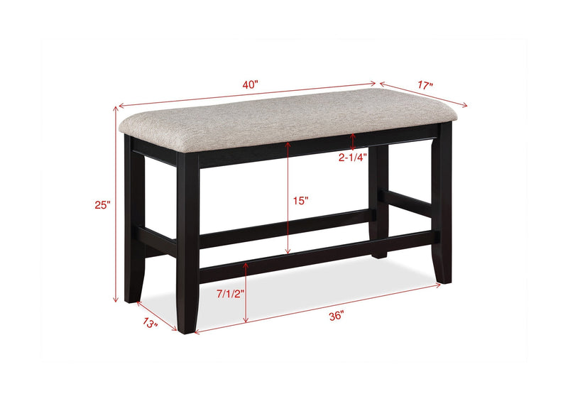 Fulton Charcoal/Light Gray Extendable Counter Height Dining Set - Lara FurnitureCounter Height Set