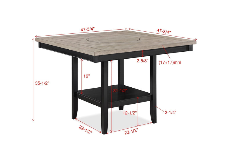 Fulton Charcoal/Light Gray Extendable Counter Height Dining Set - Lara FurnitureCounter Height Set