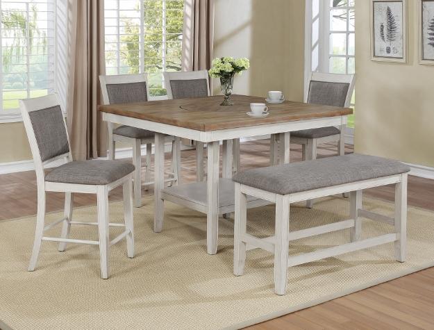 Fulton White Counter Height Chair, Set of 2 - Lara FurnitureChair