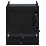 Furda 2-drawer LED Nightstand Bedside Table with Speaker Black Ash - 306132BLK