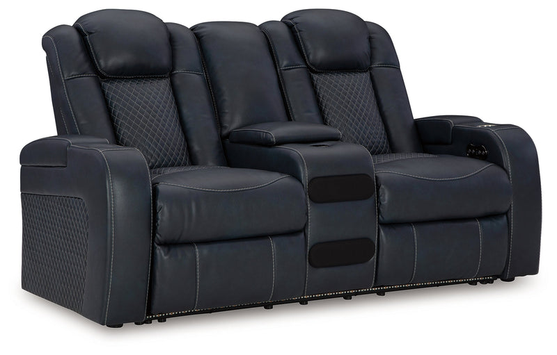 Fyne-Dyme Sapphire Power Reclining Loveseat with Console - 3660318