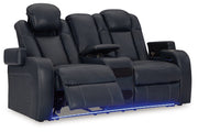 Fyne-Dyme Sapphire Power Reclining Loveseat with Console - 3660318