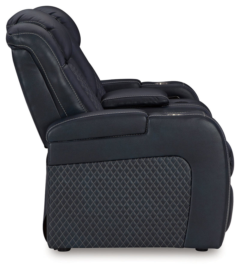 Fyne-Dyme Sapphire Power Reclining Loveseat with Console - 3660318