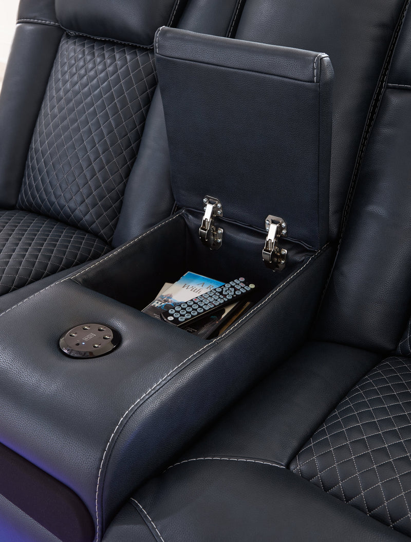 Fyne-Dyme Sapphire Power Reclining Loveseat with Console - 3660318