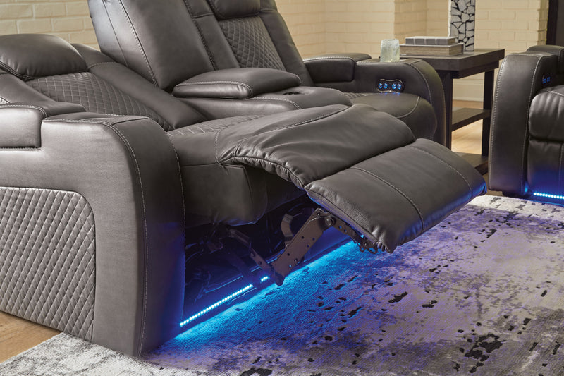Fyne-Dyme Shadow Power Reclining Loveseat with Console - 3660218