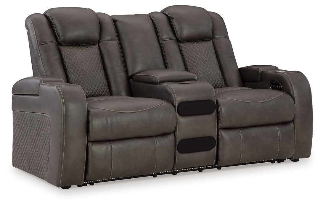 Fyne-Dyme Shadow Power Reclining Loveseat with Console - 3660218