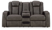 Fyne-Dyme Shadow Power Reclining Loveseat with Console - 3660218