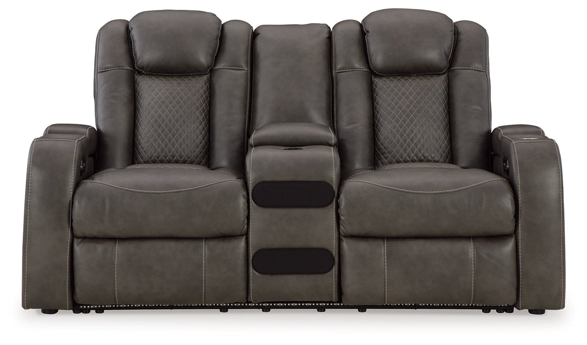 Fyne-Dyme Shadow Power Reclining Loveseat with Console - 3660218