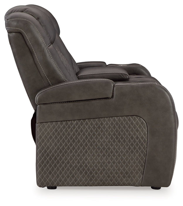 Fyne-Dyme Shadow Power Reclining Loveseat with Console - 3660218
