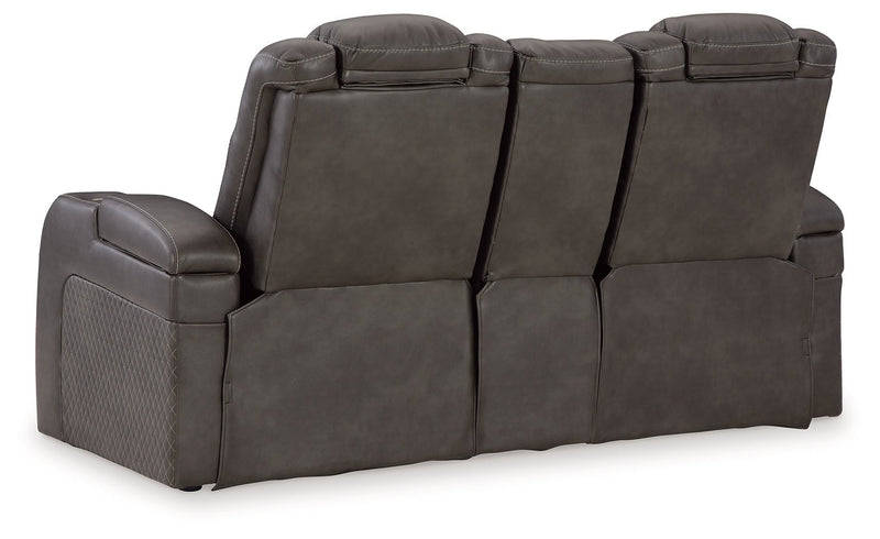 Fyne-Dyme Shadow Power Reclining Loveseat with Console - 3660218