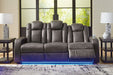 Fyne - Dyme Shadow Power Reclining Sofa, Loveseat and Recliner - Gate FurniturePower Reclining Living Room Set