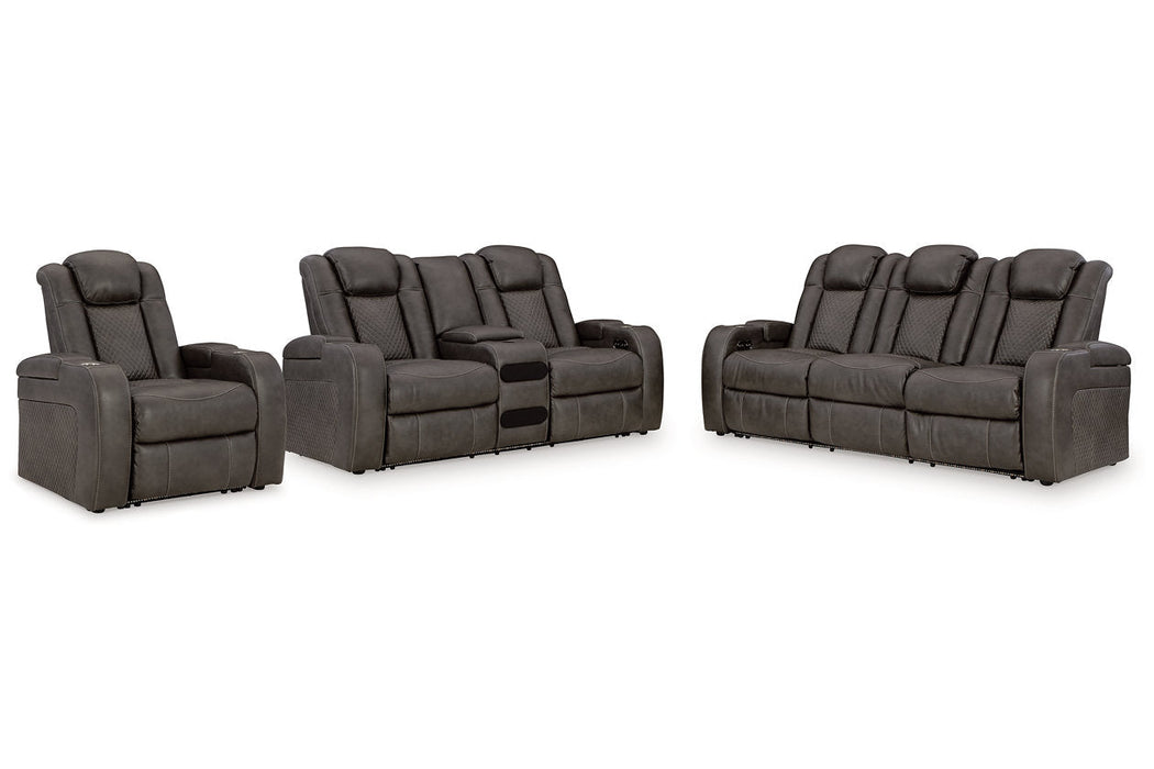 Fyne - Dyme Shadow Power Reclining Sofa, Loveseat and Recliner - Gate FurniturePower Reclining Living Room Set