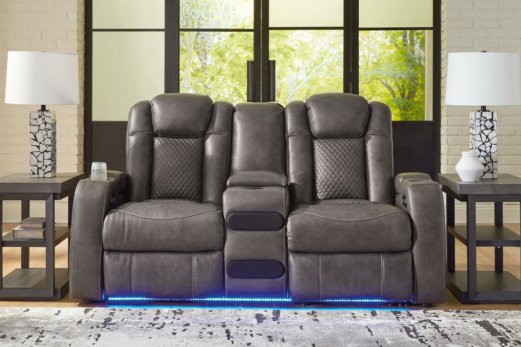 Fyne - Dyme Shadow Power Reclining Sofa, Loveseat and Recliner - Gate FurniturePower Reclining Living Room Set