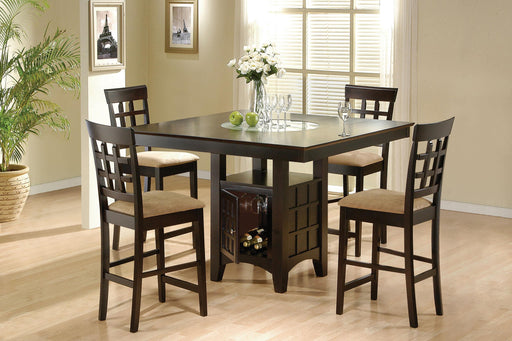 Gabriel 5-piece Square Counter Height Dining Set Cappuccino - 100438-S5