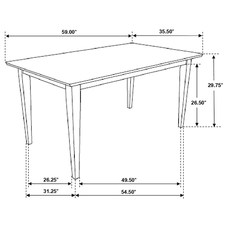 Gabriel Rectangular 59-inch Wood Dining Table Cappuccino - 100771