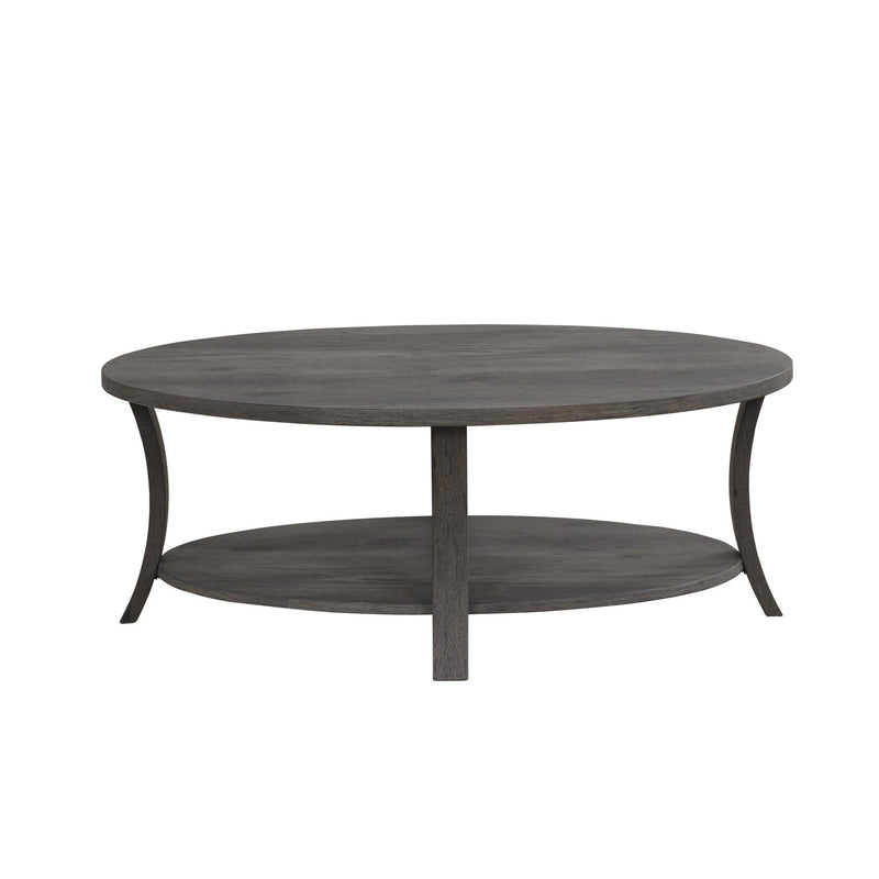 Gabriella - Dark Gray 3PC Coffee Table Set, Oval Shape Coffee Table and 2 Round Shape End Tables with Storage Shelves - T125-3PC-Set