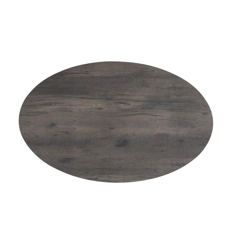 Gabriella - Dark Gray 3PC Coffee Table Set, Oval Shape Coffee Table and 2 Round Shape End Tables with Storage Shelves - T125-3PC-Set