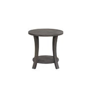 Gabriella - Dark Gray 3PC Coffee Table Set, Oval Shape Coffee Table and 2 Round Shape End Tables with Storage Shelves - T125-3PC-Set