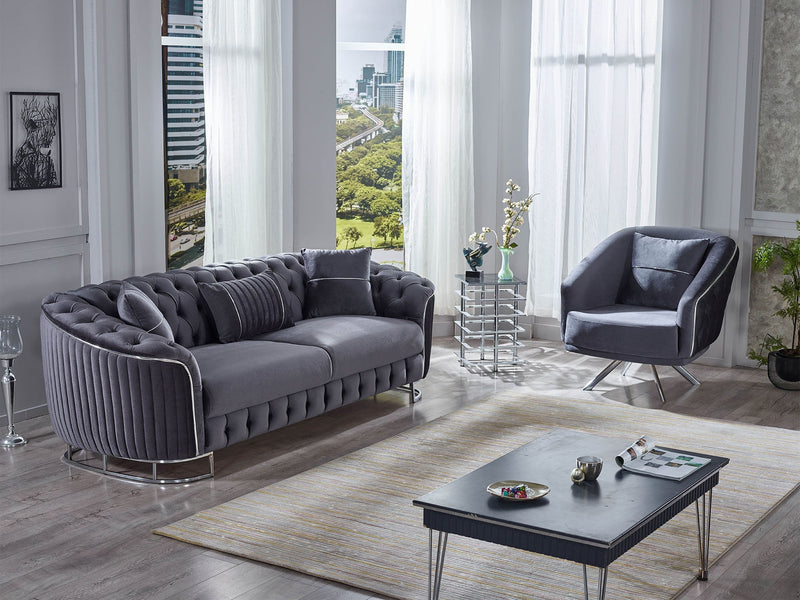 Galata Stationary Sofa in Anthracite - 200-SUM-GAL-VELVET412-3