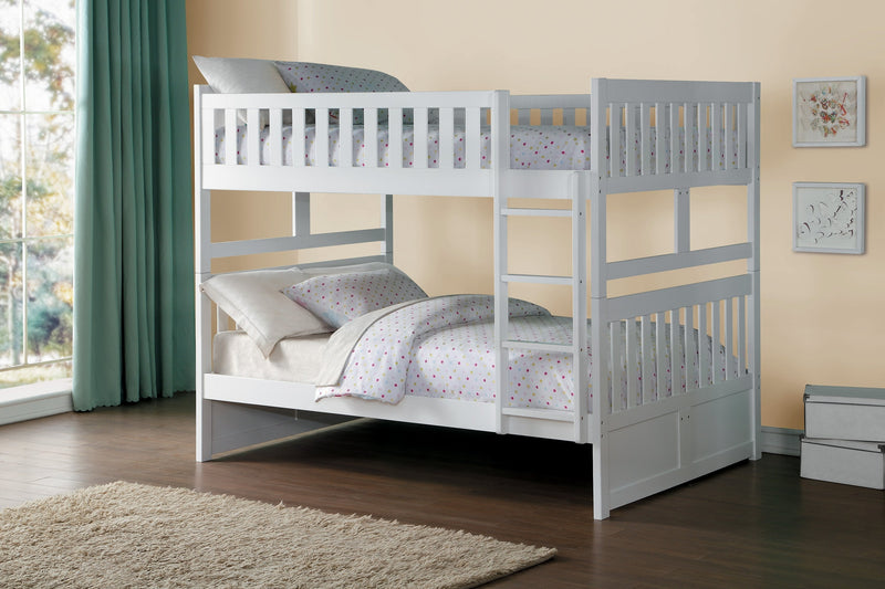 Galen White Full/Full Bunk Bed | B2053 - Lara FurnitureBunk Bed