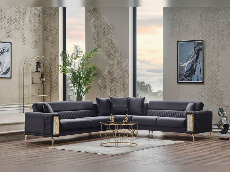 Galina Sectional Sofa in Anthracite - 200-SER-GAL-ANKA154-S