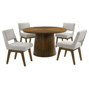 Galindo 5-piece 52-inch Round Dining Set Light Grey and Walnut - 193750-S5A