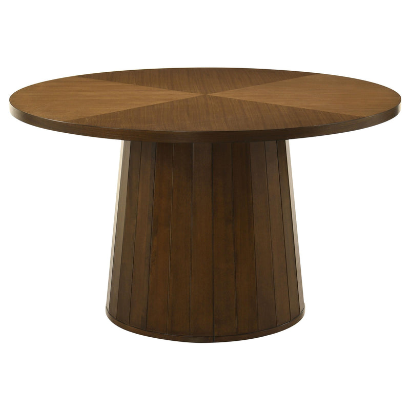 Galindo 5-piece 52-inch Round Dining Set Light Grey and Walnut - 193750-S5A