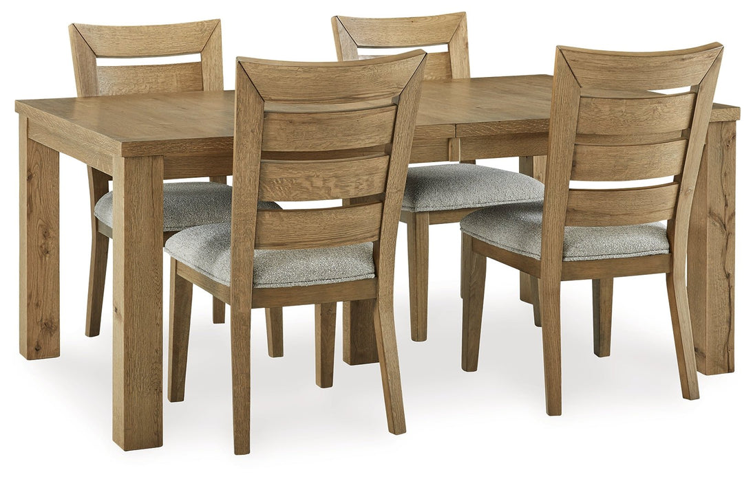 Galliden Light Brown Dining Table and 4 Chairs - Gate FurnitureDining Room Set