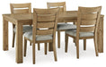 Galliden Light Brown Dining Table and 4 Chairs - Gate FurnitureDining Room Set