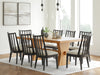 Galliden Light Brown Dining Table and 8 Chairs - Gate FurnitureDining Room Set
