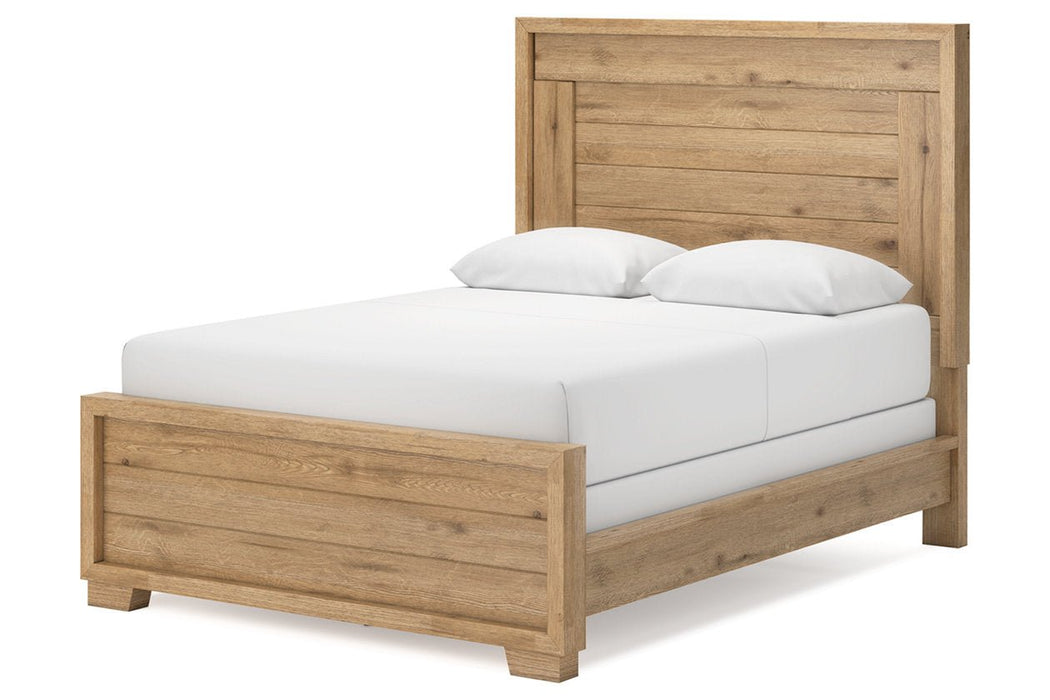 Galliden Light Brown Queen Panel Bed - Gate FurnitureQueen Bed