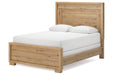 Galliden Light Brown Queen Panel Bed - Gate FurnitureQueen Bed